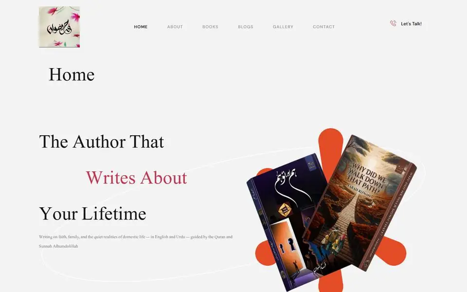 Farah Rizwan website homepage
